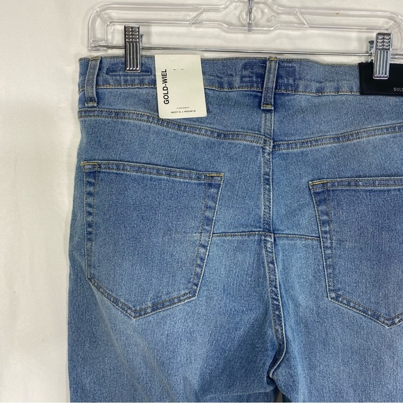 Gold-Wiel Men’s 34/30 Lightwash Button-Fly Skinny Jeans - Picture 4 of 8